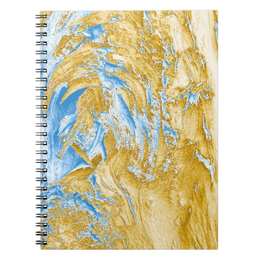 Abstrakt Soft Blue: Goldene Touchs. Notizblock (Vorderseite)