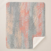 Abstrakt Soft Hues Coral Peach Gray Sherpadecke (Vorderseite)