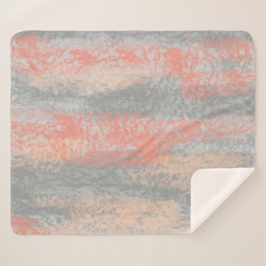 Abstrakt Soft Hues Coral Peach Gray Sherpadecke (Vorderseite (Horizontal))