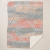 Abstrakt Soft Hues Coral Peach Gray Sherpadecke (Vorderseite)