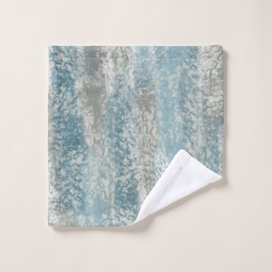 Abstrakt Soft Hues Grau Aquamarin Badhandtuch Set (Waschlappen)