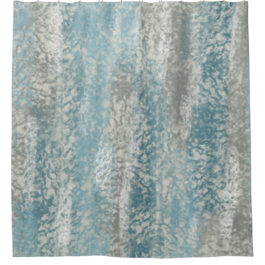 Abstrakt Soft Hues Grau Aquamarin Duschvorhang (Vorderseite)
