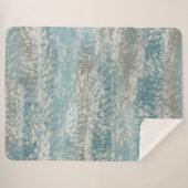 Abstrakt Soft Hues Grau Aquamarin Sherpadecke (Vorderseite (Horizontal))