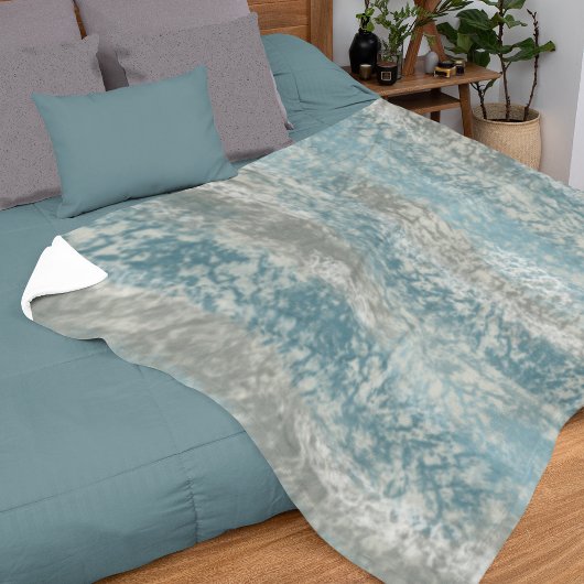 Abstrakt Soft Hues Grau Aquamarin Sherpadecke