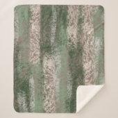 Abstrakt Soft Hues Grau Beige Green Sherpadecke (Vorderseite)