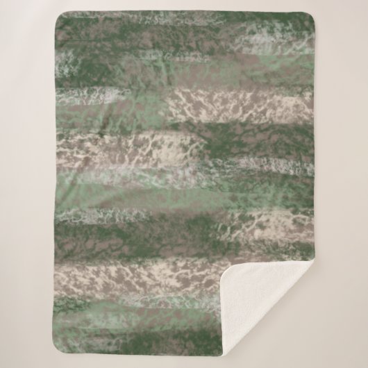 Abstrakt Soft Hues Grau Beige Green Sherpadecke (Vorderseite)