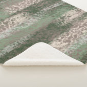 Abstrakt Soft Hues Grau Beige Green Sherpadecke (3/4)