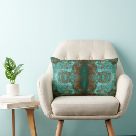 Abstrakt South Western Boho Rust Aquamarin Mirrore Lendenkissen