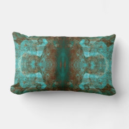 Abstrakt South Western Boho Rust Aquamarin Mirrore Lendenkissen