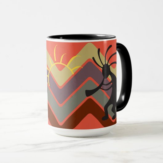Abstrakt Southwest Kokopelli Tasse (VorderseiteRechts)