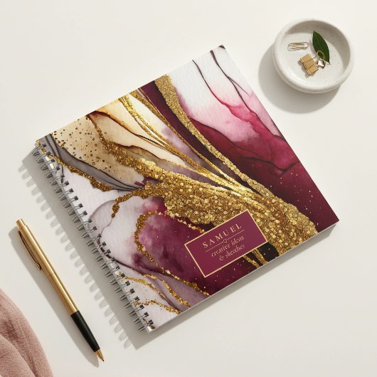 Abstrakt Sparkling Wine Red ID1018 Notizblock