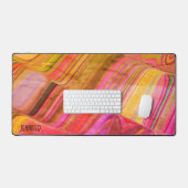 Abstrakt spielend Retro Wave Girly Moderner Name Schreibtischunterlage (Tastatur & Maus)
