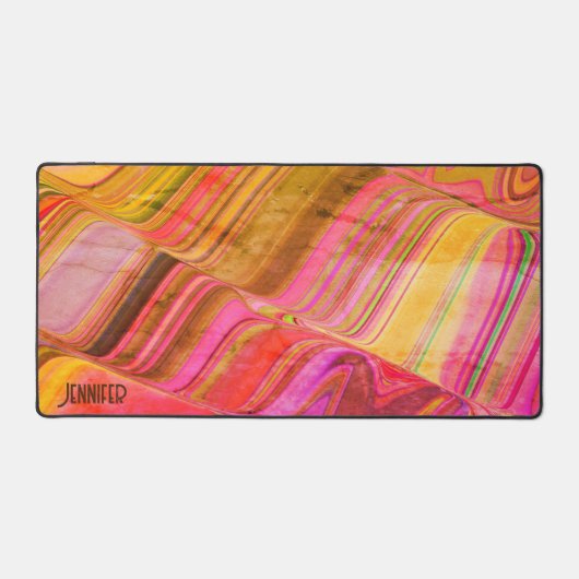Abstrakt spielend Retro Wave Girly Moderner Name Schreibtischunterlage (Vorderseite)