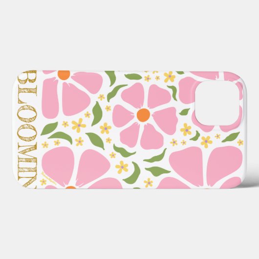 Abstrakt spielend rosa Blume Case-Mate iPhone Hülle (Rückseite (Horizontal))