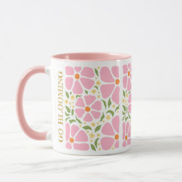 Abstrakt spielend rosa Blume Tasse