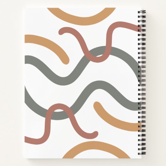 Abstrakt Spiral Modern Muster Monogram Sketchbook Notizblock (Rückseite)