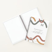 Abstrakt Spiral Modern Muster Monogram Sketchbook Notizblock (Innenseite)