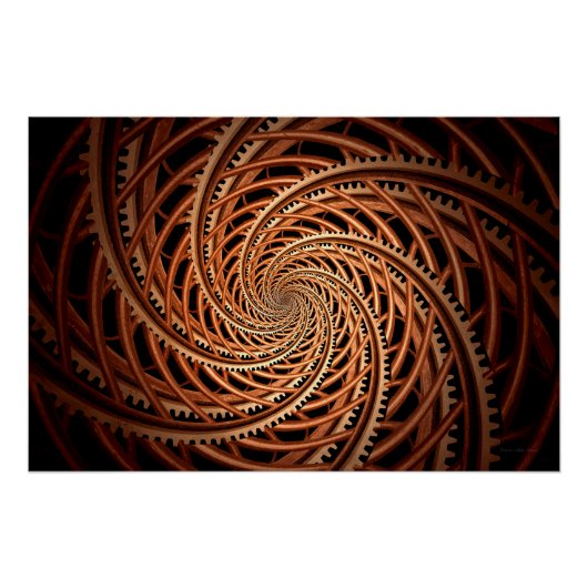 Abstrakt - Spirale - Zahnrollenlaufbahn Untersetze Poster (Vorderseite)