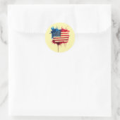 Abstrakt Splash American Flag Runder Aufkleber (Tasche)