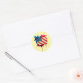 Abstrakt Splash American Flag Runder Aufkleber (Umschlag)