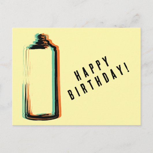Abstrakt Spray Paint Cans Happy Birthday Postkarte (Vorderseite)