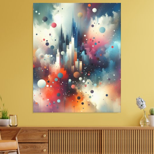 Abstrakt Spray Paint Stretched Canvas Print Leinwanddruck (Insitu (Wohnzimmer))