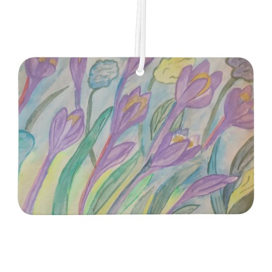 Abstrakt Spring Crocus Air Freshener Autolufterfrischer (Rückseite)