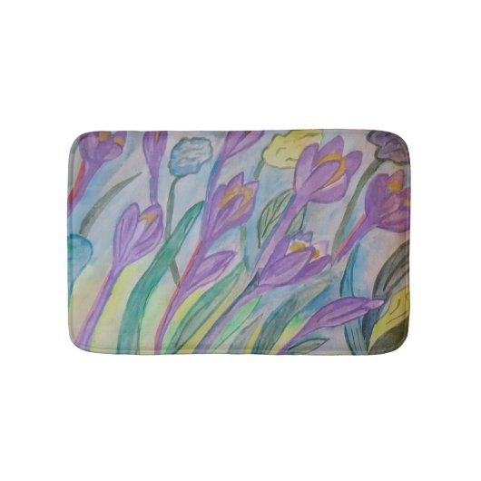 Abstrakt Spring Crocus Badematte (Vorderseite)