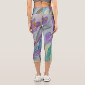 Abstrakt Spring Crocus Capri Leggings (Rückseite)