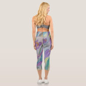 Abstrakt Spring Crocus Capri Leggings (Rückseite)