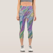 Abstrakt Spring Crocus Capri Leggings (Vorderseite)