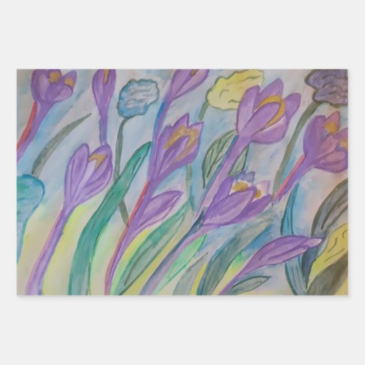 Abstrakt Spring Crocus Geschenkpapier Set (Vorderseite 2)