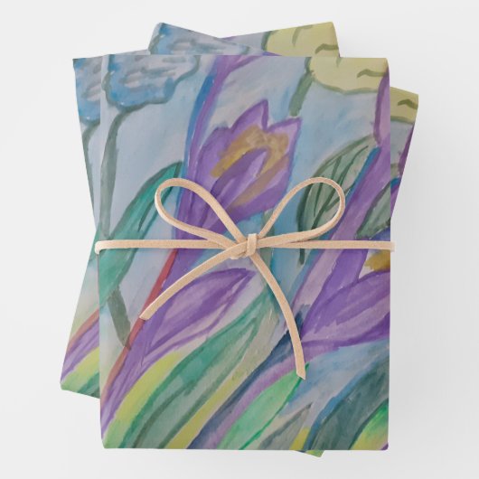 Abstrakt Spring Crocus Geschenkpapier Set (Beispiel)