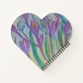 Abstrakt Spring Crocus Heart Notebook Notizblock (Rückseite)