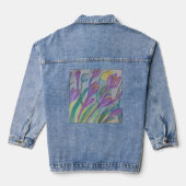 Abstrakt Spring Crocus Jeansjacke (Rückseite)