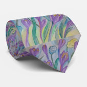 Abstrakt Spring Crocus Krawatte (Gerollt)
