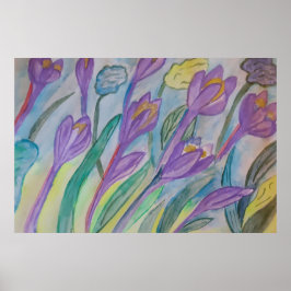 Abstrakt Spring Crocus Poster