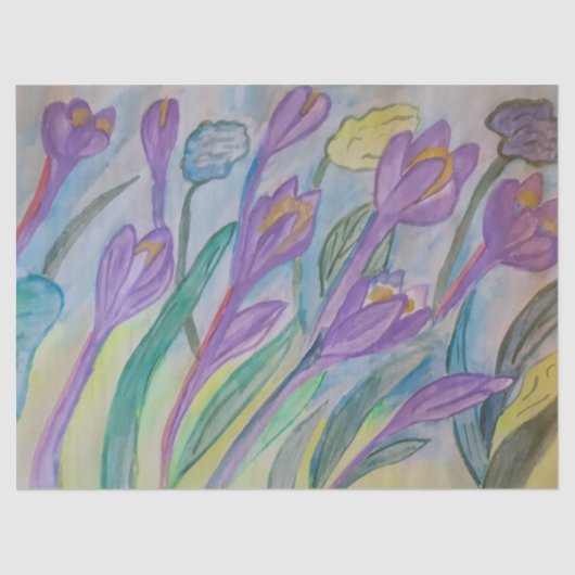 Abstrakt Spring Crocus Seidenpapier (Vorderseite)