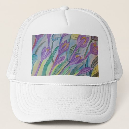 Abstrakt Spring Crocus Truckerkappe (Vorderseite)