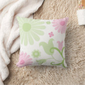 Abstrakt Spring Green Baby Pink Funky Florals Kissen (Decke)