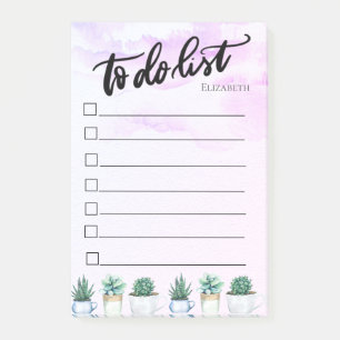 Abstrakt,Spritzer rosa Farbe,Kaktus To-Do-Liste Post-it Klebezettel