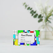 Abstrakt Square Art Pattern Artist Visitenkarte (Stehend Vorderseite)