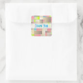 Abstrakt Squares Geometric Pattern Vielen Dank Quadratischer Aufkleber (Tasche)