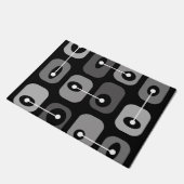 Abstrakt Squishy Cubes Black Silver Fußmatte (Schrägansicht)