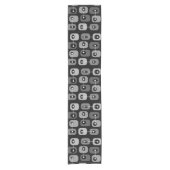 Abstrakt Squishy Cubes Black Silver Kurzer Tischläufer (Vorderseite)