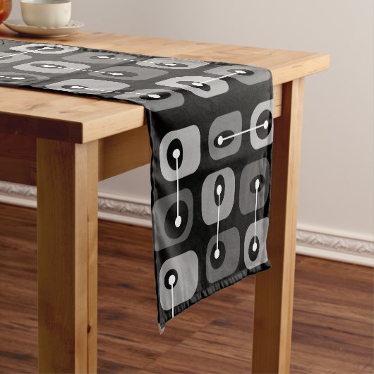 Abstrakt Squishy Cubes Black Silver Kurzer Tischläufer (Beispiel)