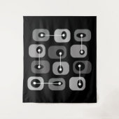 Abstrakt Squishy Cubes Black Silver Wandteppich (Vorderseite)