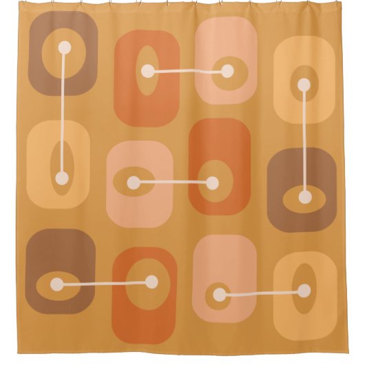 Abstrakt Squishy Cubes Burnt Orange Duschvorhang (Vorderseite)