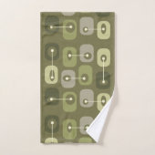 Abstrakt Squishy Cubes Olive Green Badhandtuch Set (Handtuch)