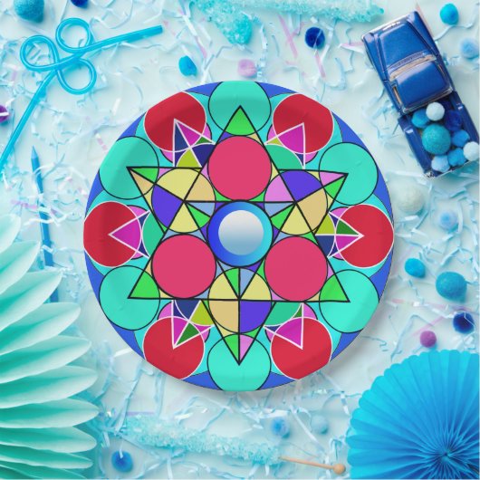 Abstrakt-Star-Blume Pappteller (Party)